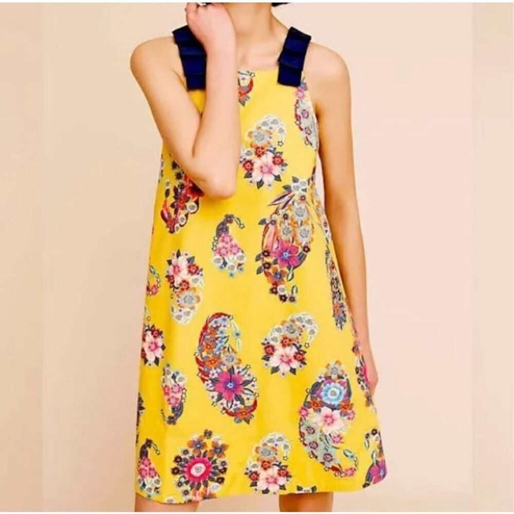 Anthropologie Maeve Sunniva Floral Tank Dress w/ Pockets size LARGE